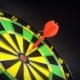 Dartscheibe mit Pfeil in der Mitte