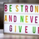 Leuchttafel Motivationsspruch