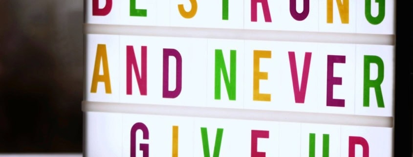 Leuchttafel Motivationsspruch